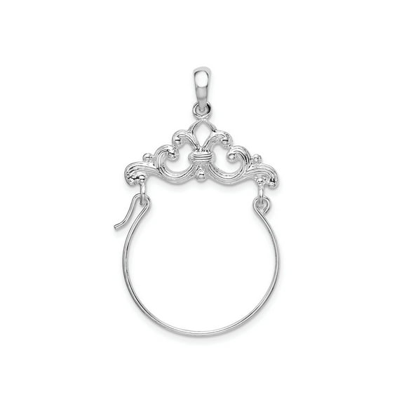 FJC Finejewelers 925 Sterling Silver Polished Scroll Design Charm Holder 34 mm