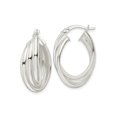thumbnail image 1 of FJC Finejewelers 925 Sterling Silver Polished Triple Twisted Oval Hoop Earrings 28 x 19 mm, 1 of 6