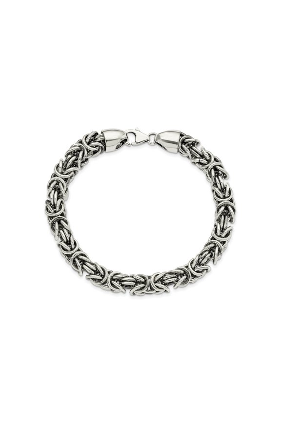 FJC Finejewelers 925 Sterling Silver Polished and Antiqued Byzantine Bracelet 8.5 Inches x 8.4 mm