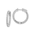thumbnail image 1 of FJC Finejewelers 925 Sterling Silver Rhodium Plated CZ In and Out Round Hoop Earrings 22 x 23 mm, 1 of 6