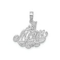 thumbnail image 1 of FJC Finejewelers 925 Sterling Silver Rhodium Plated Polished #1 Mom with Flower Charm, 1 of 6
