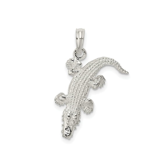 FJC Finejewelers 925 Sterling Silver Rhodium Plated Polished 3D Alligator Charm 27 x 18 mm
