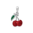 thumbnail image 1 of FJC Finejewelers 925 Sterling Silver Rhodium Plated Polished 3D Enameled Cherries Charm 22 x 12 mm, 1 of 7