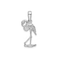 thumbnail image 1 of FJC Finejewelers 925 Sterling Silver Rhodium Plated Polished 3D Flamingo Charm 10 mm, 1 of 6