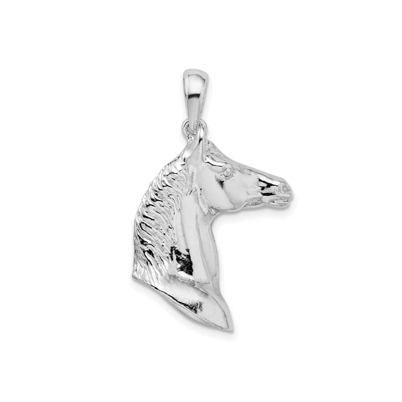 FJC Finejewelers 925 Sterling Silver Rhodium Plated Polished 3D Horse Head Charm 18 mm