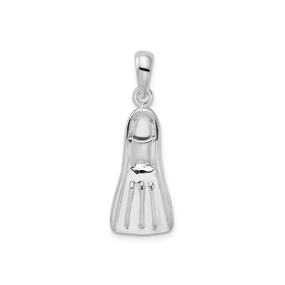 FJC Finejewelers 925 Sterling Silver Rhodium Plated Polished 3D Scuba Flipper Charm 30 x 10 mm