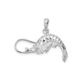thumbnail image 1 of FJC Finejewelers 925 Sterling Silver Rhodium Plated Polished 3D Shrimp Charm 22 x 27 mm, 1 of 6