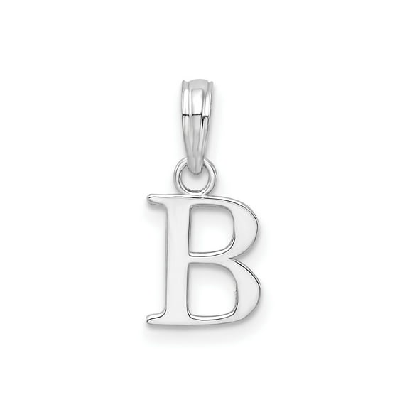 FJC Finejewelers 925 Sterling Silver Rhodium Plated Polished Block Initial -B- Charm