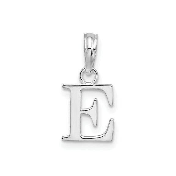 FJC Finejewelers 925 Sterling Silver Rhodium Plated Polished Block Initial -E- Charm