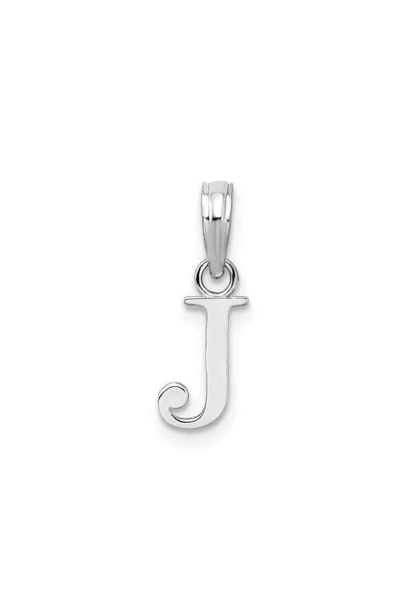 FJC Finejewelers 925 Sterling Silver Rhodium Plated Polished Block Initial -J- Charm