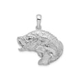thumbnail image 1 of FJC Finejewelers 925 Sterling Silver Rhodium Plated Polished Jumping Bass Fish Charm 28 x 27 mm, 1 of 6