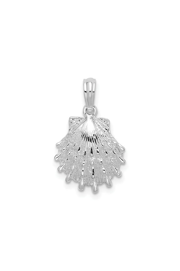 FJC Finejewelers 925 Sterling Silver Rhodium Plated Polished Lions Paw Shell Charm 19 x 1 mm
