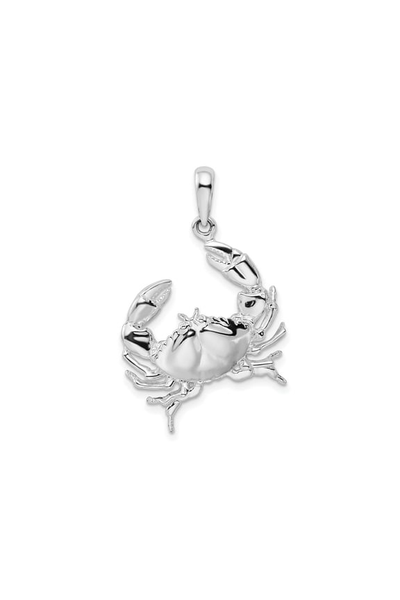 FJC Finejewelers 925 Sterling Silver Rhodium Plated Polished Stone Crab Charm 34 x 21 mm