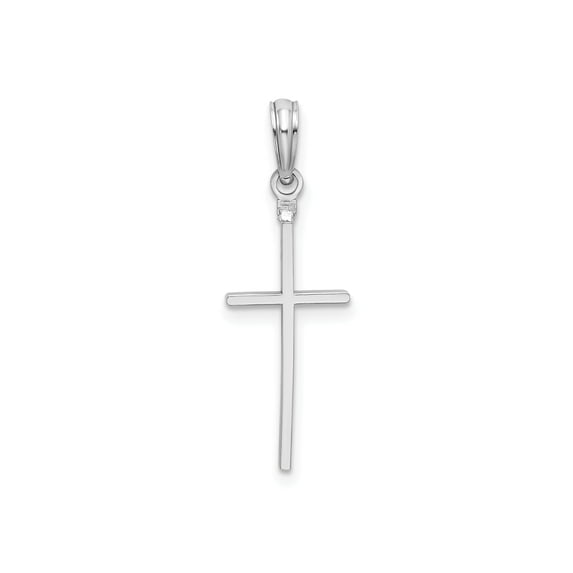 FJC Finejewelers 925 Sterling Silver Rhodium Plated Polished Thin Latin Cross Charm 9 mm