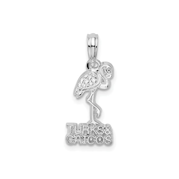FJC Finejewelers 925 Sterling Silver Rhodium Plated Polished Turks Caicos Flamingo Charm 22 x 8 mm