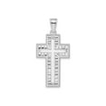 thumbnail image 1 of FJC Finejewelers 925 Sterling Silver Rhodium Plated Rope Edge Latin Cross Charm 21 mm, 1 of 6