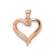 thumbnail image 1 of FJC Finejewelers 925 Sterling Silver Rose-tone CZ Open Heart Charm 21 x 16 mm, 1 of 6