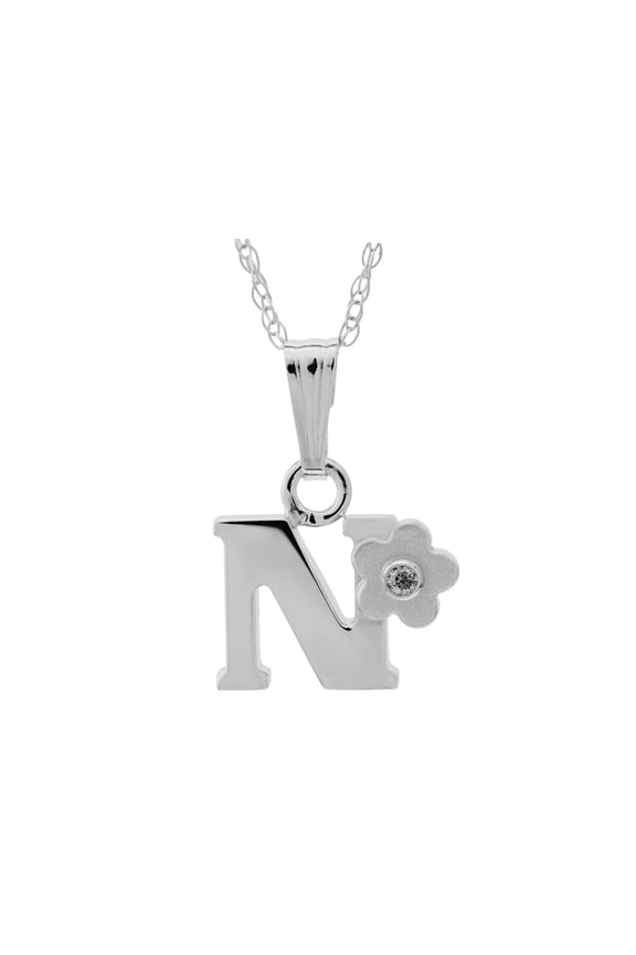 FJC Finejewelers 925 Sterling Silver Small Letter N Charm Pendant Necklace on 14 Inch Chain