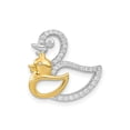thumbnail image 1 of FJC Finejewelers 925 Sterling Silver Themed CZ Gold-tone Duck Slide 17.08 mm x 17.15 mm, 1 of 6