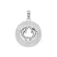 thumbnail image 1 of FJC Finejewelers 925 Sterling Silver d Polish/Textured South Beach Dolphin Charm 25 x 18 mm, 1 of 6