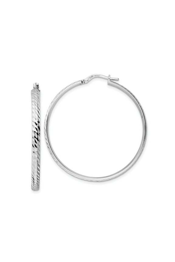 FJC Finejewelers 925 Sterling Silver d Polished Bright Cut Hoop Earrings 41 x 40 mm