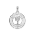 thumbnail image 1 of FJC Finejewelers 925 Sterling Silver d Polished Sanibel Circle with Palm Tree Charm 25 x 18 mm, 1 of 6