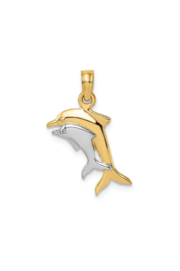 FJC Finejewelers Double Dolphins Two-color Charm