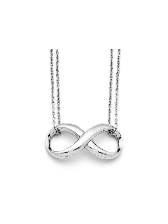 FJC Finejewelers Stainless Steel Polished Two Strand Infinity Symbol Necklace