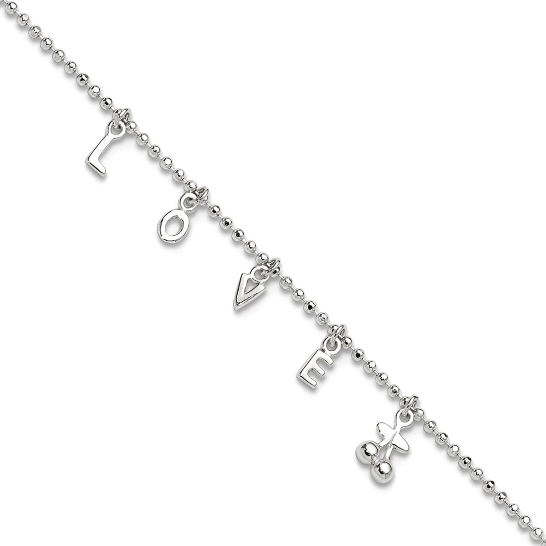 925 Sterling Silver With 1 Inch Ext. Anklet 10 Inch 6mm Wide Anklet for Women - 2.8 Grams
