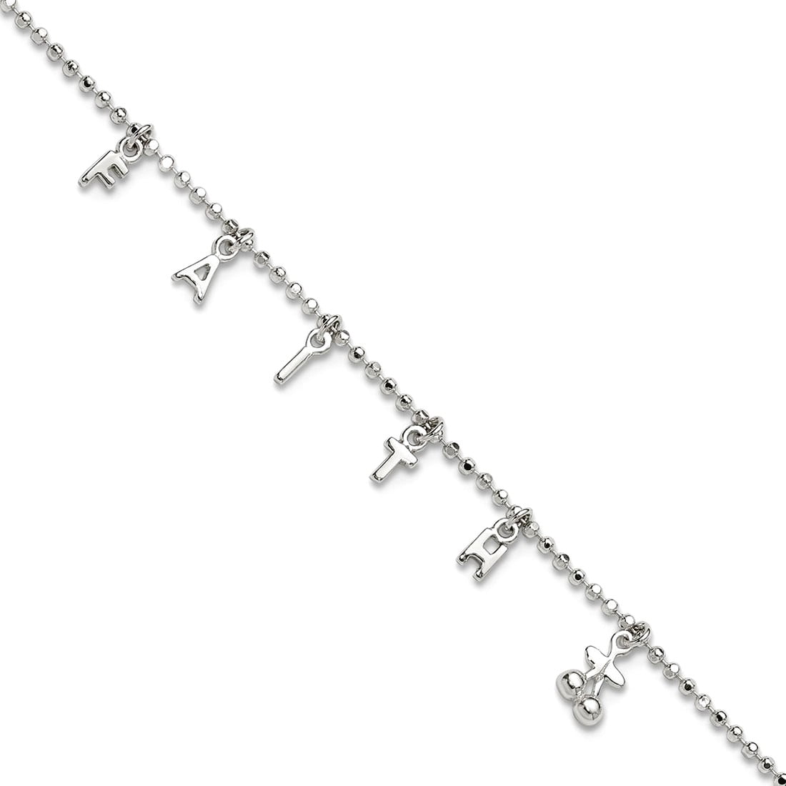 925 Sterling Silver With 1 Inchext. Anklet 10 Inch 6mm Wide Anklet for Women - 2.8 Grams
