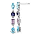 thumbnail image 1 of FJC Finejewelers Sterling Silver Amethyst, Blue Topaz and Iolite Dangle Earrings, 1 of 2