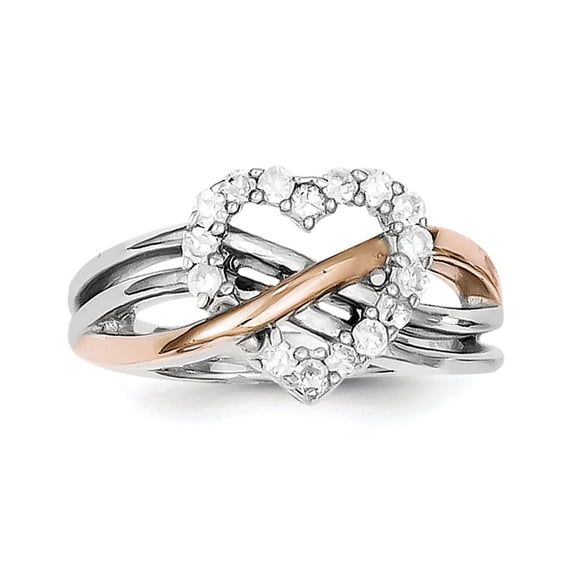 FJC Finejewelers Sterling Silver And Polished CZ Heart Ring