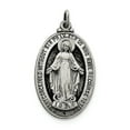 thumbnail image 1 of FJC Finejewelers Sterling Silver Antiqued Miraculous Medal Pendant Necklace - Chain Included, 1 of 2
