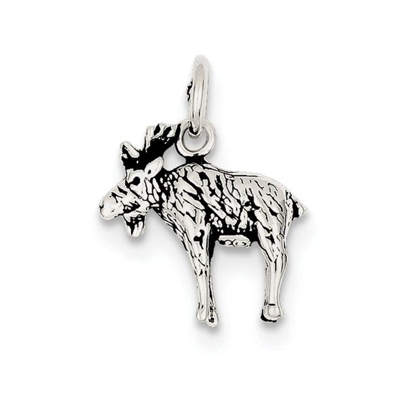 FJC Finejewelers Sterling Silver Antiqued Moose Charm