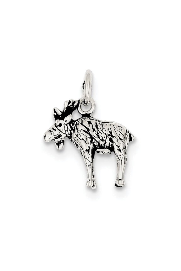 FJC Finejewelers Sterling Silver Antiqued Moose Charm