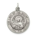 thumbnail image 1 of FJC Finejewelers Sterling Silver Antiqued Our Lady Of The Assumption Medal Pendant Necklace - Chain Included, 1 of 4