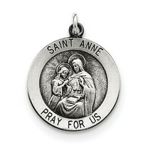 FJC Finejewelers Sterling Silver Antiqued Saint Anne Medal Pendant Necklace - Chain Included