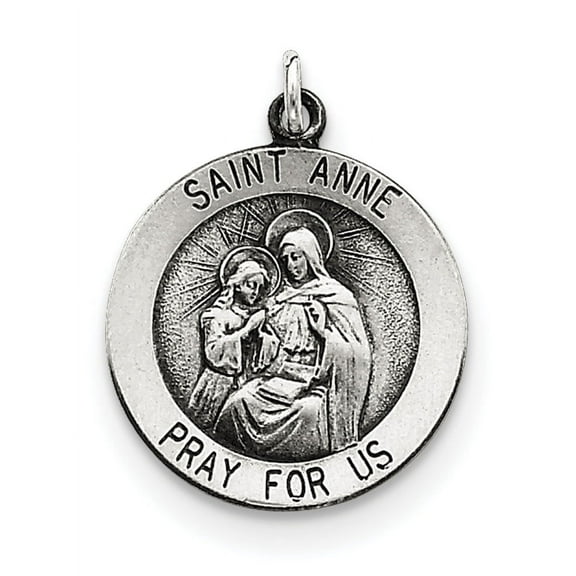 FJC Finejewelers Sterling Silver Antiqued Saint Anne Medal Pendant Necklace - Chain Included