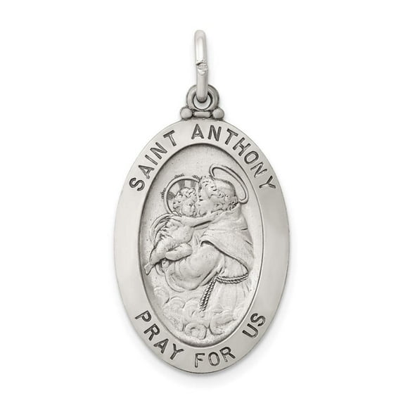 FJC Finejewelers Sterling Silver Antiqued Saint Anthony Medal Pendant Necklace - Chain Included