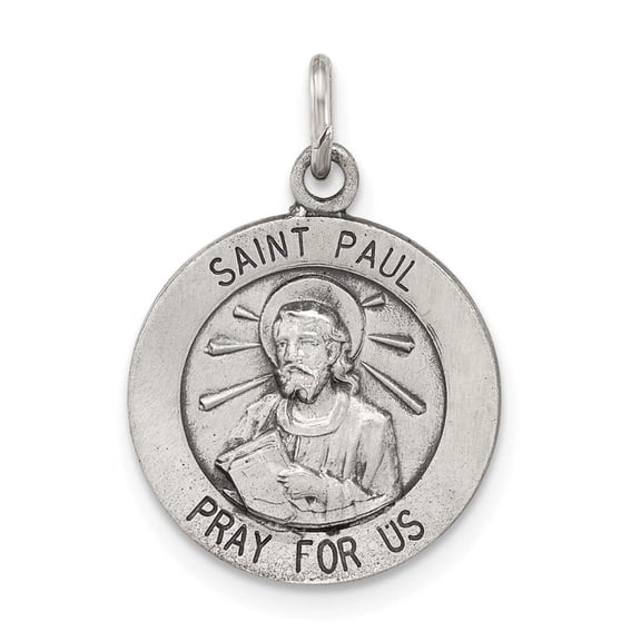 FJC Finejewelers Sterling Silver Antiqued Saint Paul Medal Pendant Necklace - Chain Included