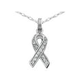 thumbnail image 1 of 925 Sterling Silver Polished Cubic Zirconia Charity Pendant Necklace 15x9mm Wide Pendant for Women, 1 of 4