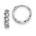 thumbnail image 1 of FJC Finejewelers Sterling Silver Cubic Zirconia Hinged Hoop Earrings, 1 of 4