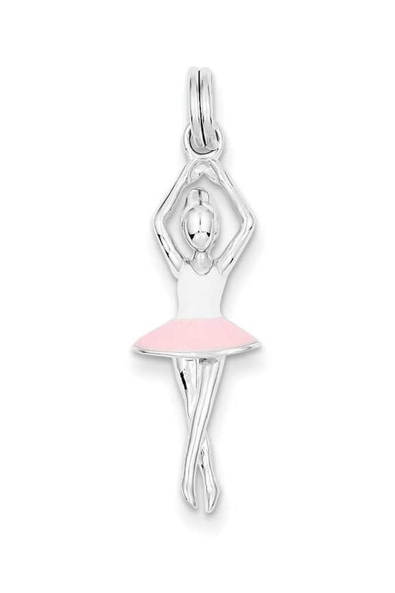 FJC Finejewelers Sterling Silver Enamel Ballerina Charm