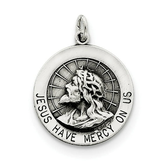 FJC Finejewelers Sterling Silver Jesus Have Mercy Medal Pendant Necklace - Chain Included
