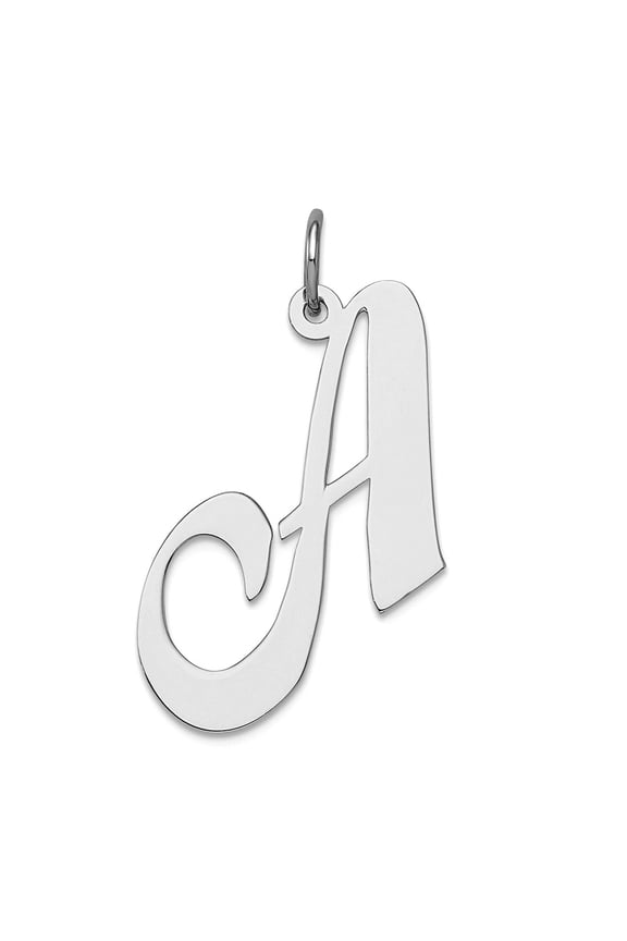 925 Sterling Silver Solid Polished Large Fancy Script Letter Name Personalized Monogram Initial A Charm 21x24mm Wide Pen