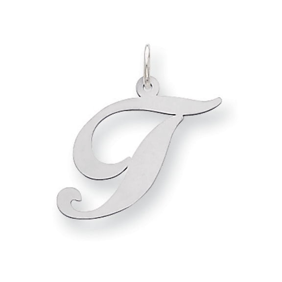 FJC Finejewelers Sterling Silver Large Fancy Script Initial T Charm