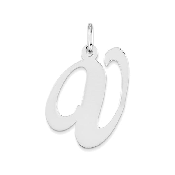 FJC Finejewelers Sterling Silver Large Fancy Script Initial V Charm
