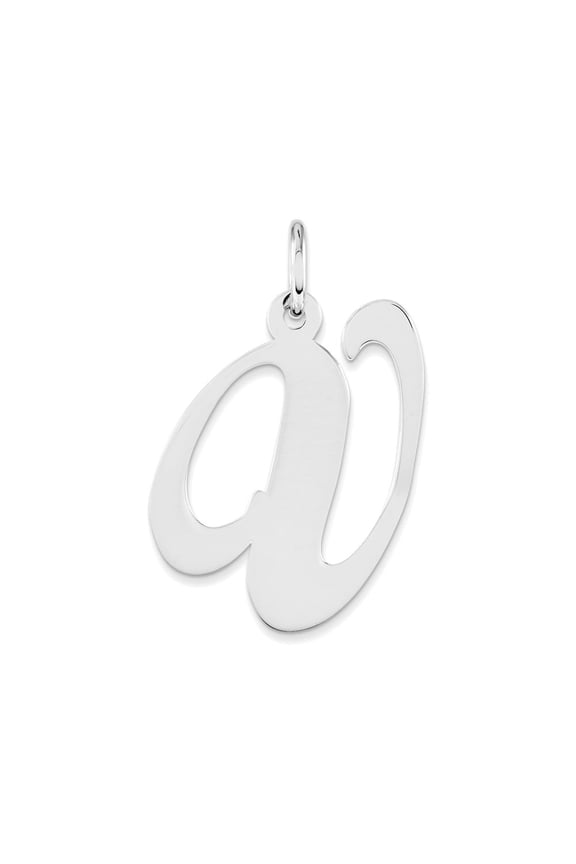 FJC Finejewelers Sterling Silver Large Fancy Script Initial V Charm