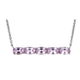 thumbnail image 1 of FJC Finejewelers Sterling Silver Necklace Pendant with 5 Oval Created Pink Sapphire Stones, 1 of 1