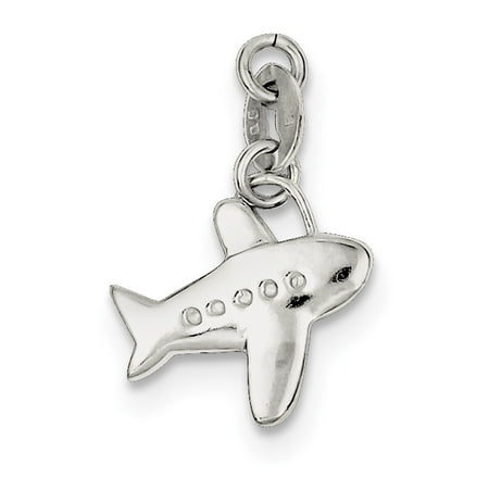 FJC Finejewelers Sterling Silver Polished Airplane Charm Female Adult